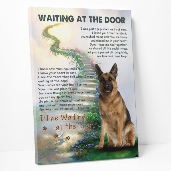 Gearhuman 3D Waiting At The Door German Shepherd Canvas GK02022 Canvas