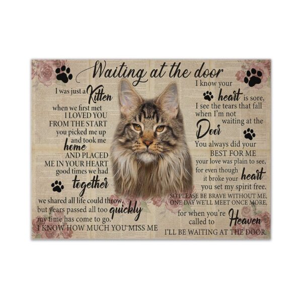 Gearhuman 3D Waiting At The Door Maine Coon Custom Canvas GB25011 Canvas 1 Piece Non Frame M