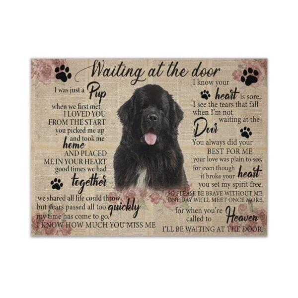 Gearhuman 3D Waiting At The Door Newfoundland Custom Canvas GB17021 Canvas 1 Piece Non Frame M