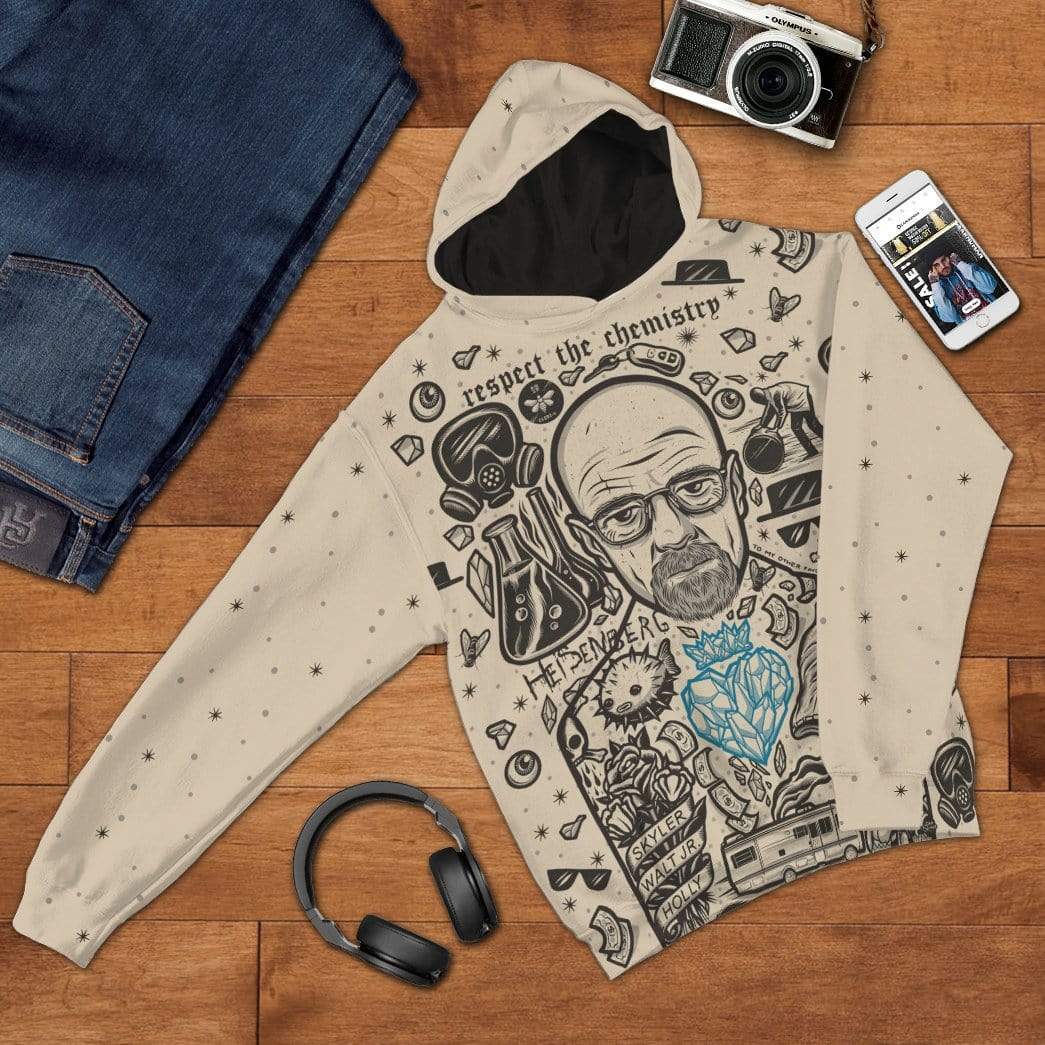 Gearhuman 3D Walter White Breaking Bad Custom Hoodie Apparel GW13071 3D Custom Fleece Hoodies