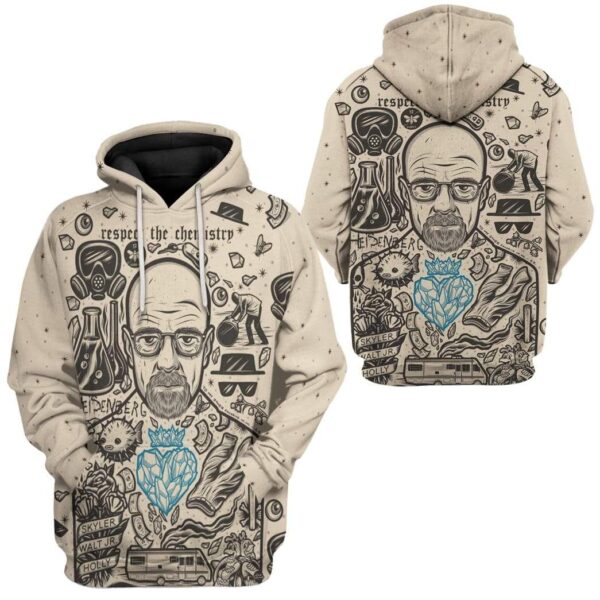 Gearhuman 3D Walter White Breaking Bad Custom Hoodie Apparel GW13071 3D Custom Fleece Hoodies