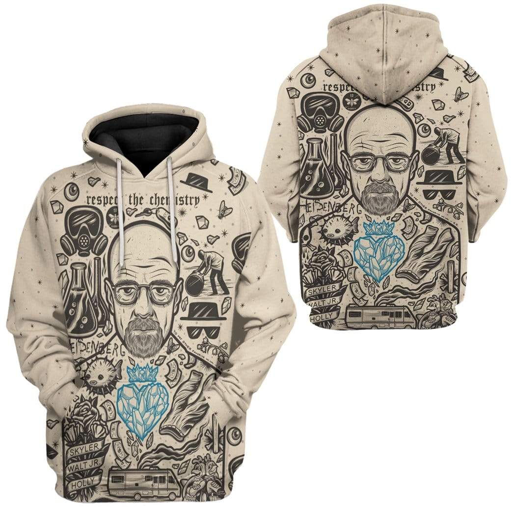 Gearhuman 3D Walter White Breaking Bad Custom Hoodie Apparel GW13071 3D Custom Fleece Hoodies