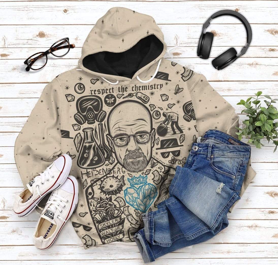 Gearhuman 3D Walter White Breaking Bad Custom Hoodie Apparel GW13071 3D Custom Fleece Hoodies