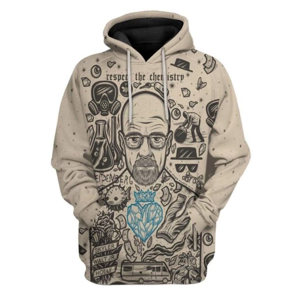 Gearhuman 3D Walter White Breaking Bad Custom Hoodie Apparel GW13071 3D Custom Fleece Hoodies Hoodie S 