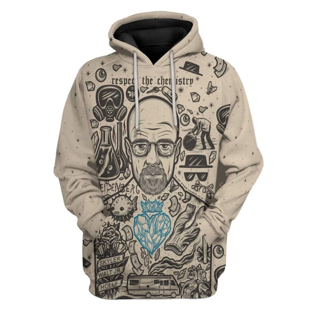 Gearhuman 3D Walter White Breaking Bad Custom Hoodie Apparel GW13071 3D Custom Fleece Hoodies Hoodie S