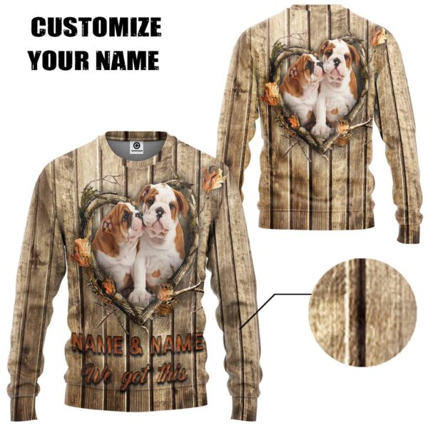 Gearhuman 3D We Got This Bulldog Couple Tshirt Hoodie Apparel GB06011 3D Apparel