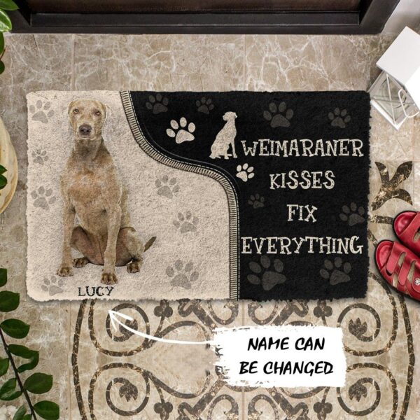 Gearhuman 3D Weimaraner Kisses Fix Anything Custom Name Doormat GV03039 Doormat