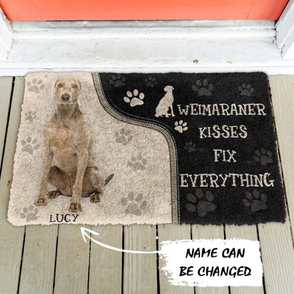 Gearhuman 3D Weimaraner Kisses Fix Anything Custom Name Doormat GV03039 Doormat