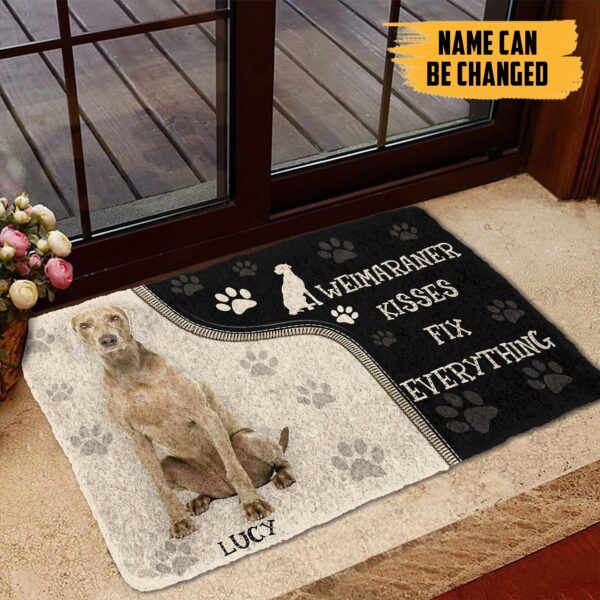 Gearhuman 3D Weimaraner Kisses Fix Anything Custom Name Doormat GV03039 Doormat