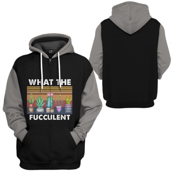 Gearhuman 3D What The Fucculent Black Custom Hoodie Apparel GV29092 3D Apparel 