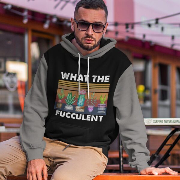 Gearhuman 3D What The Fucculent Black Custom Hoodie Apparel GV29092 3D Apparel 