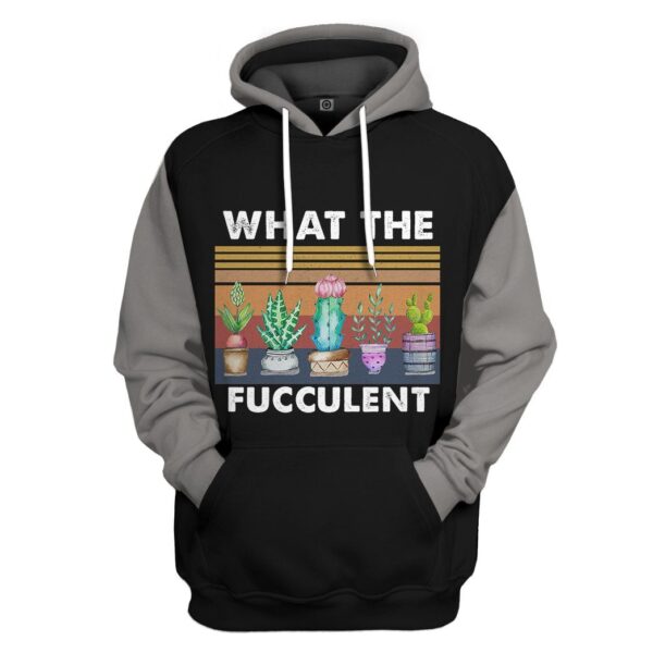 Gearhuman 3D What The Fucculent Black Custom Hoodie Apparel GV29092 3D Apparel Hoodie S 