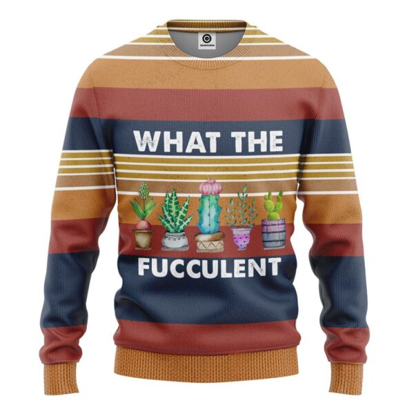 Gearhuman 3D What The Fucculent Vintage Custom Sweatshirt Apparel GV29094 Sweatshirt Sweatshirt S 