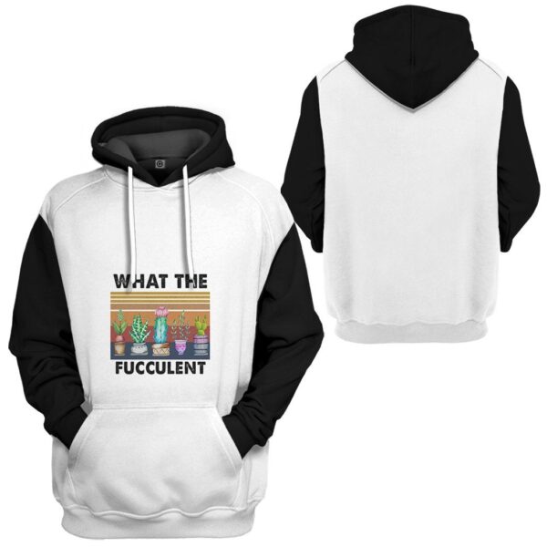 Gearhuman 3D What The Fucculent White Custom Hoodie Apparel GV29093 3D Apparel 