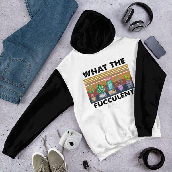 Gearhuman 3D What The Fucculent White Custom Hoodie Apparel GV29093 3D Apparel 