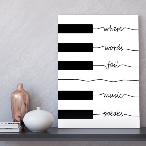 Gearhuman 3D Where Words Fail Piano Custom Canvas GB18021 Canvas