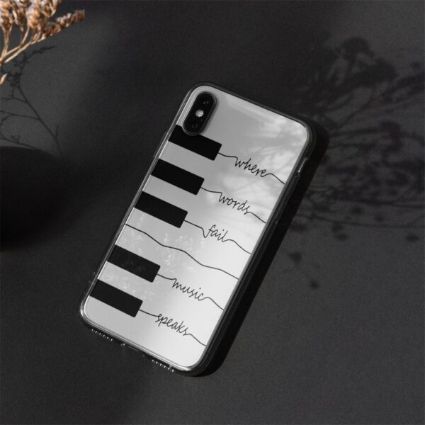 Gearhuman 3D Where Words Fail Piano Custom Phonecase GB18022 Glass Phone Case