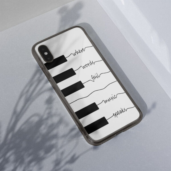 Gearhuman 3D Where Words Fail Piano Custom Phonecase GB18022 Glass Phone Case