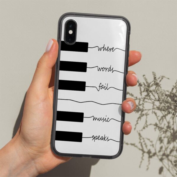 Gearhuman 3D Where Words Fail Piano Custom Phonecase GB18022 Glass Phone Case
