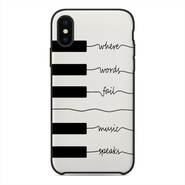 Gearhuman 3D Where Words Fail Piano Custom Phonecase GB18022 Glass Phone Case Iphone X