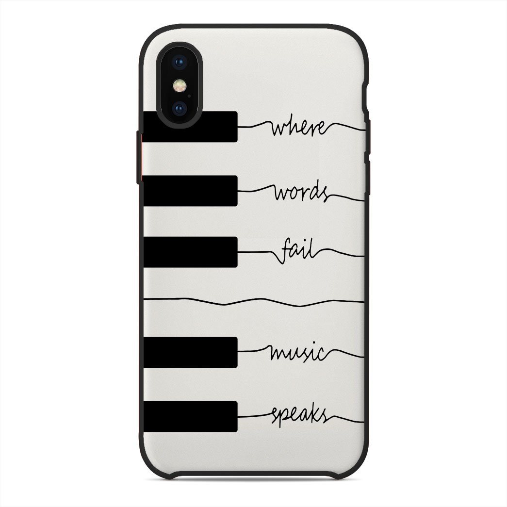 Gearhuman 3D Where Words Fail Piano Custom Phonecase GB18022 Glass Phone Case Iphone X