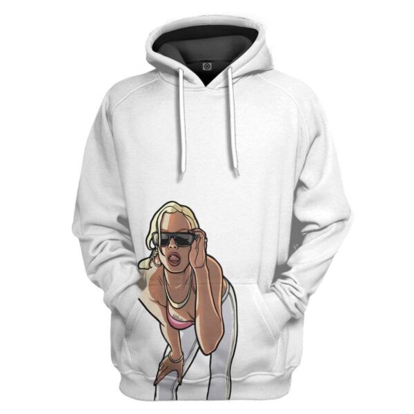 Gearhuman 3D White GTA San Andreas Custom Apparel GS11062 3D Custom Fleece Hoodies Hoodie S 