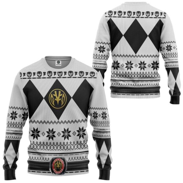 Gearhuman 3D White Power Ranger Custom Tshirt Hoodie Apparel CW29109 3D Apparel 