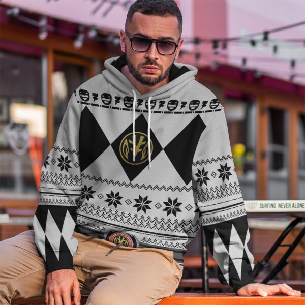 Gearhuman 3D White Power Ranger Custom Tshirt Hoodie Apparel CW29109 3D Apparel 