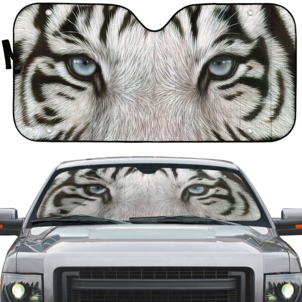Gearhuman 3D White Tiger Eyes Car Sunshade ZK3006212 Auto Sunshade