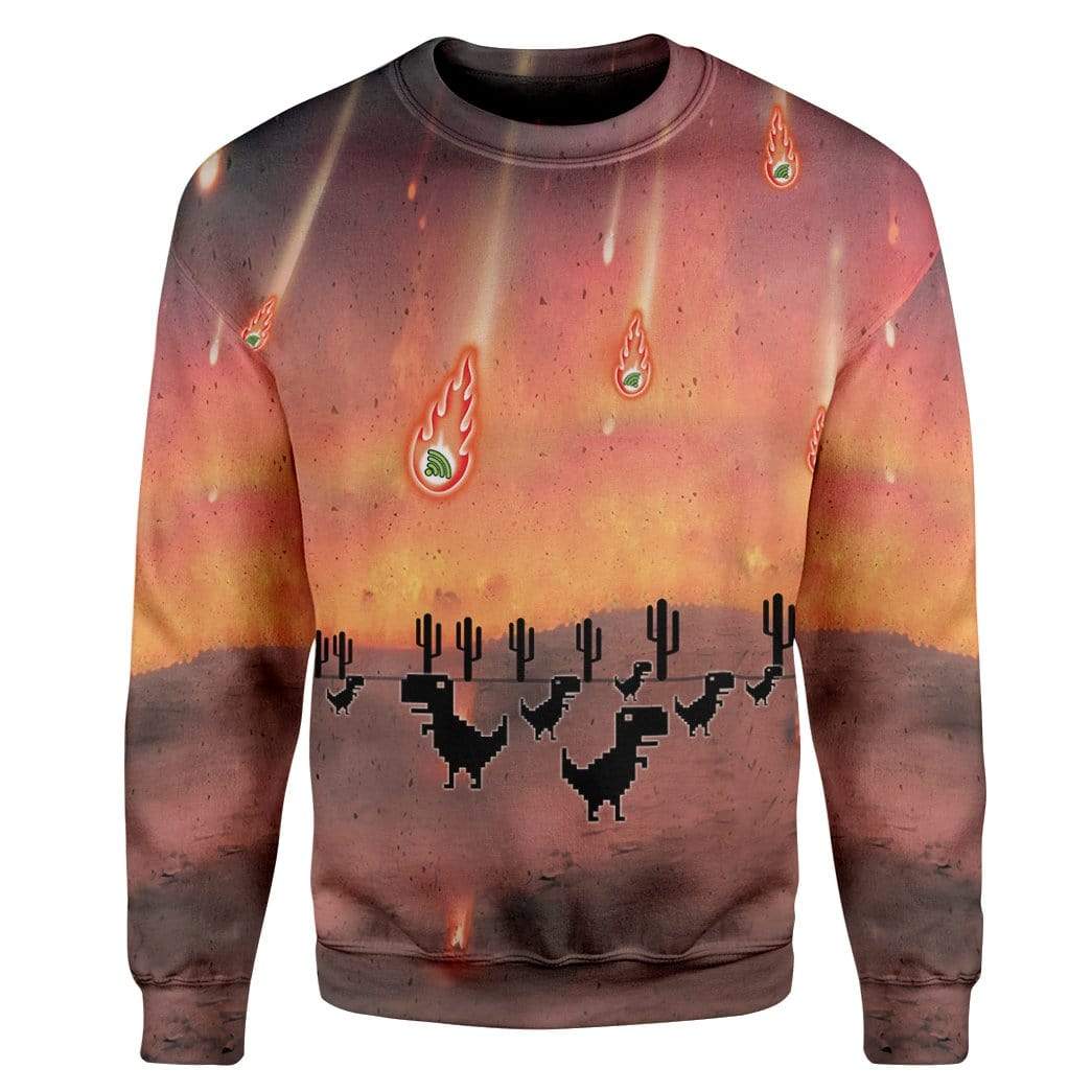 Gearhuman 3D Wifi Dinosaur Mass Extinction Custom T-Shirts Hoodies Apparel HD-TA1102201 3D Custom Fleece Hoodies Long Sleeve S