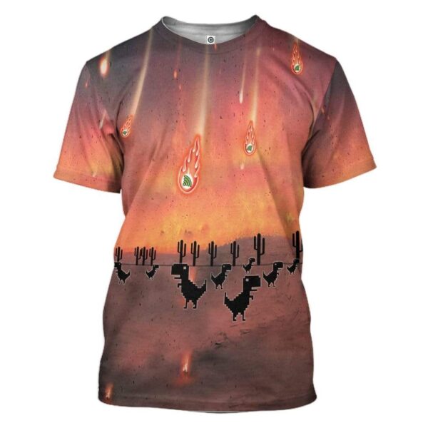 Gearhuman 3D Wifi Dinosaur Mass Extinction Custom T-Shirts Hoodies Apparel HD-TA1102201 3D Custom Fleece Hoodies T-Shirt S