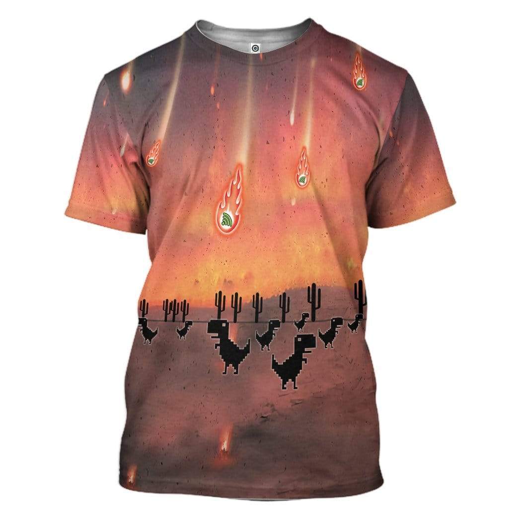 Gearhuman 3D Wifi Dinosaur Mass Extinction Custom T-Shirts Hoodies Apparel HD-TA1102201 3D Custom Fleece Hoodies T-Shirt S