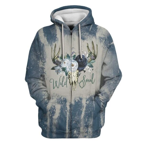 Gearhuman 3D Wild Soul Custom Fleece Hoodie Apparel GH27022 3D Custom Fleece Hoodies Zip Hoodie S