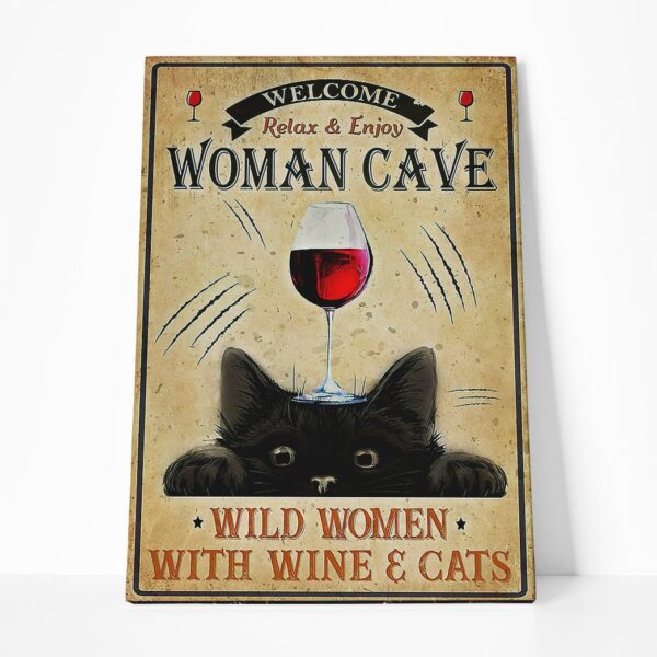 Gearhuman 3D Wild Women With Wine And Cats Canvas GB080310 Canvas 1 Piece Non Frame M