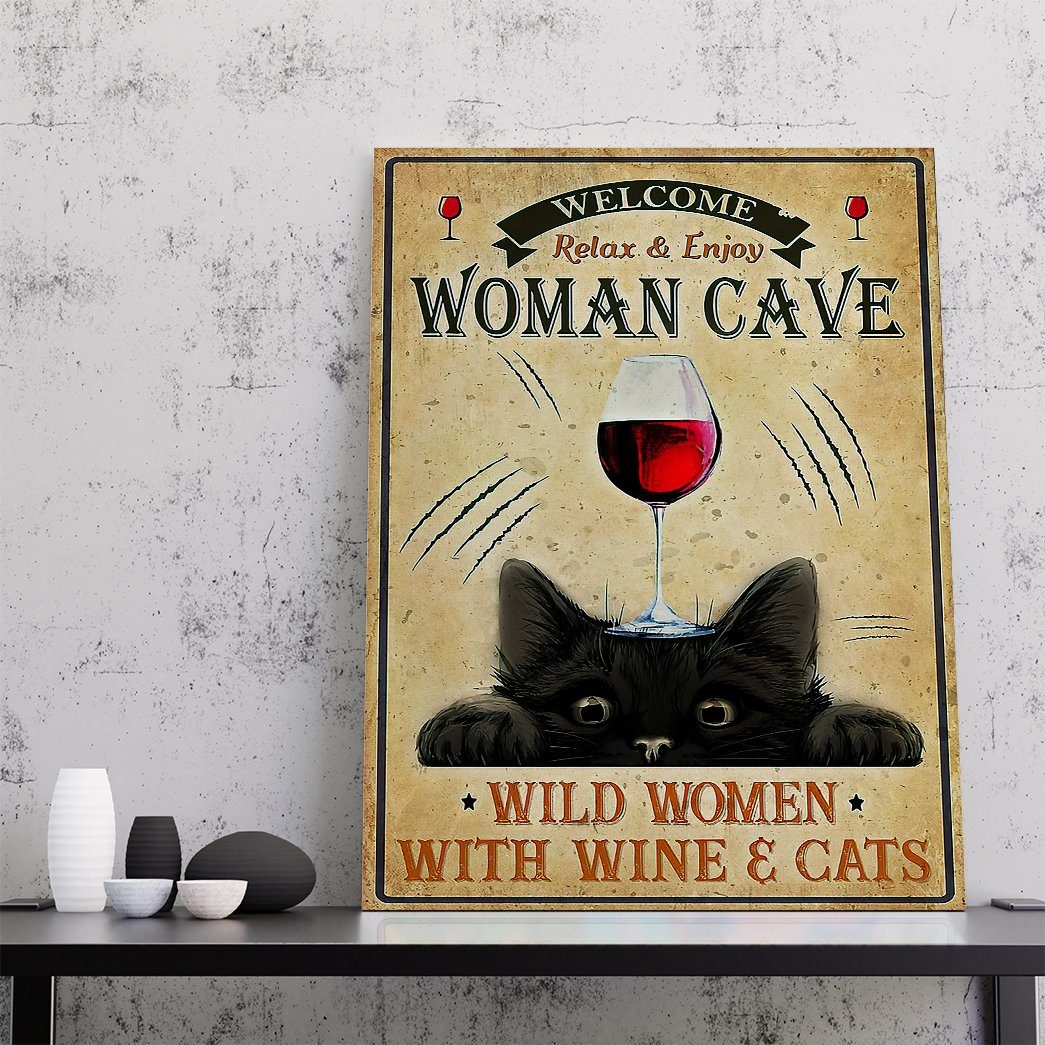 Gearhuman 3D Wild Women With Wine And Cats Canvas GB080310 Canvas