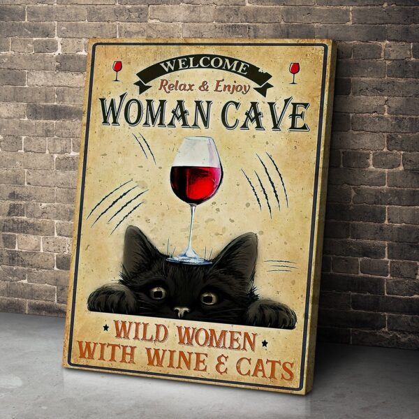 Gearhuman 3D Wild Women With Wine And Cats Canvas GB080310 Canvas