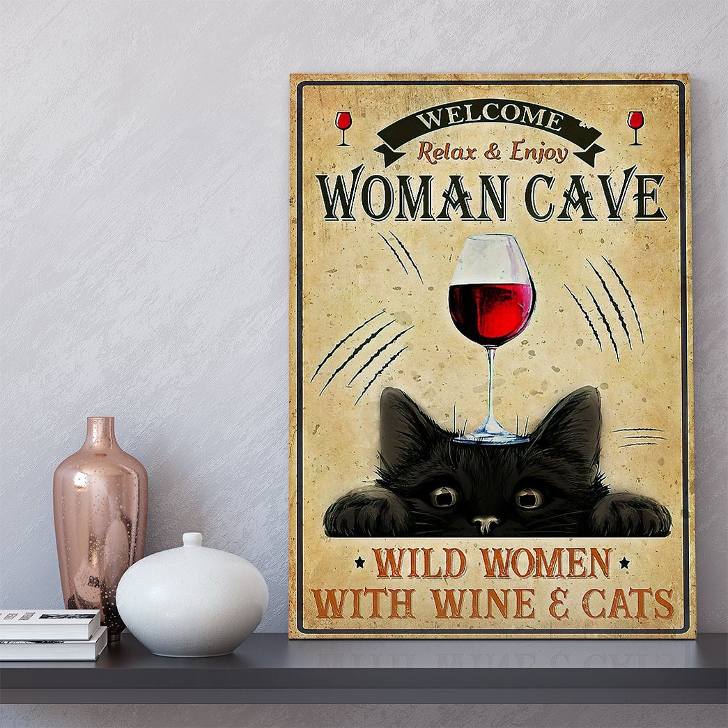 Gearhuman 3D Wild Women With Wine And Cats Canvas GB080310 Canvas