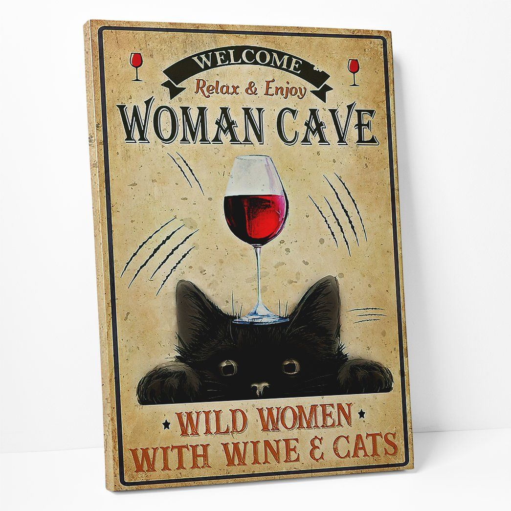 Gearhuman 3D Wild Women With Wine And Cats Canvas GB080310 Canvas