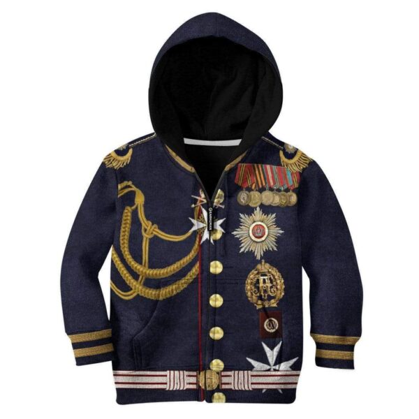 Gearhuman 3D Wilhelm II Custom Hoodie Apparel GH230401 Kid 3D Apparel Kid Zip Hoodie 2XS 