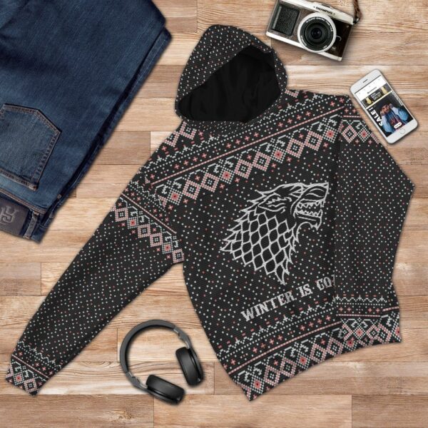 Gearhuman 3D Winter Is Coming Ugly Sweater Custom Hoodie Apparel GC081015 3D Apparel 