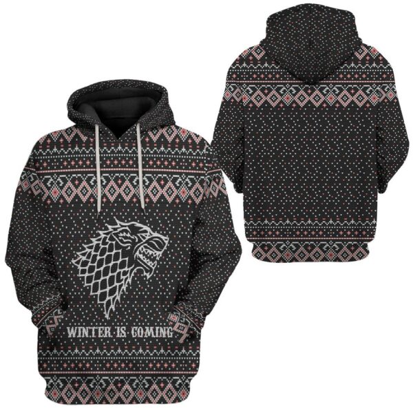 Gearhuman 3D Winter Is Coming Ugly Sweater Custom Hoodie Apparel GC081015 3D Apparel 