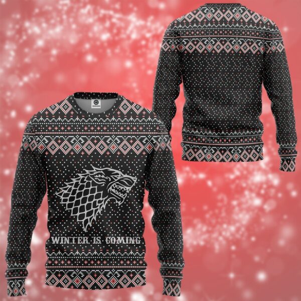 Gearhuman 3D Winter Is Coming Ugly Sweater Custom Sweatshirt Apparel GC081015 Sweatshirt 