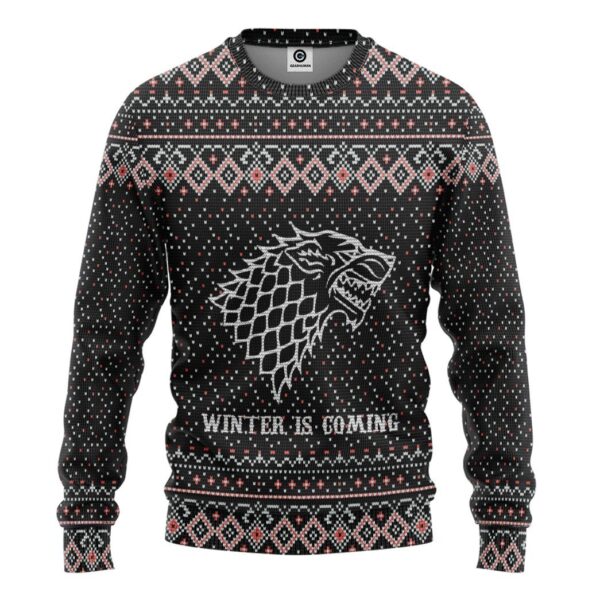 Gearhuman 3D Winter Is Coming Ugly Sweater Custom Sweatshirt Apparel GC081015 Sweatshirt Sweatshirt S 
