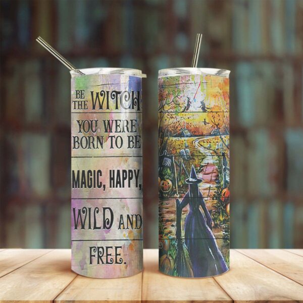 Gearhuman 3D Witch Custom Design Vacuum Insulated Tumbler GH29095 Tumbler Long 20oz