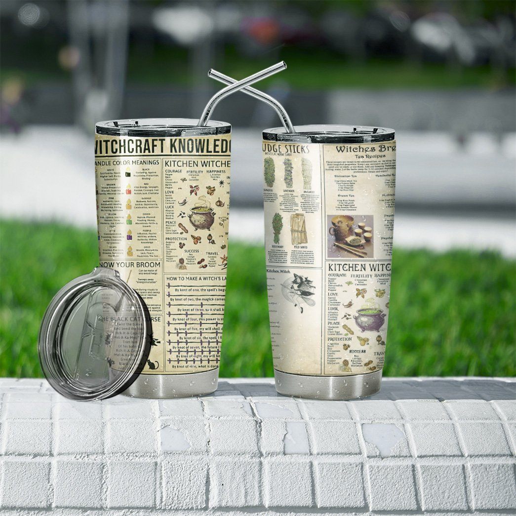 Gearhuman 3D Witchcraft Knowledge Custom Design Vacuum Insulated Tumbler GW01101 Tumbler
