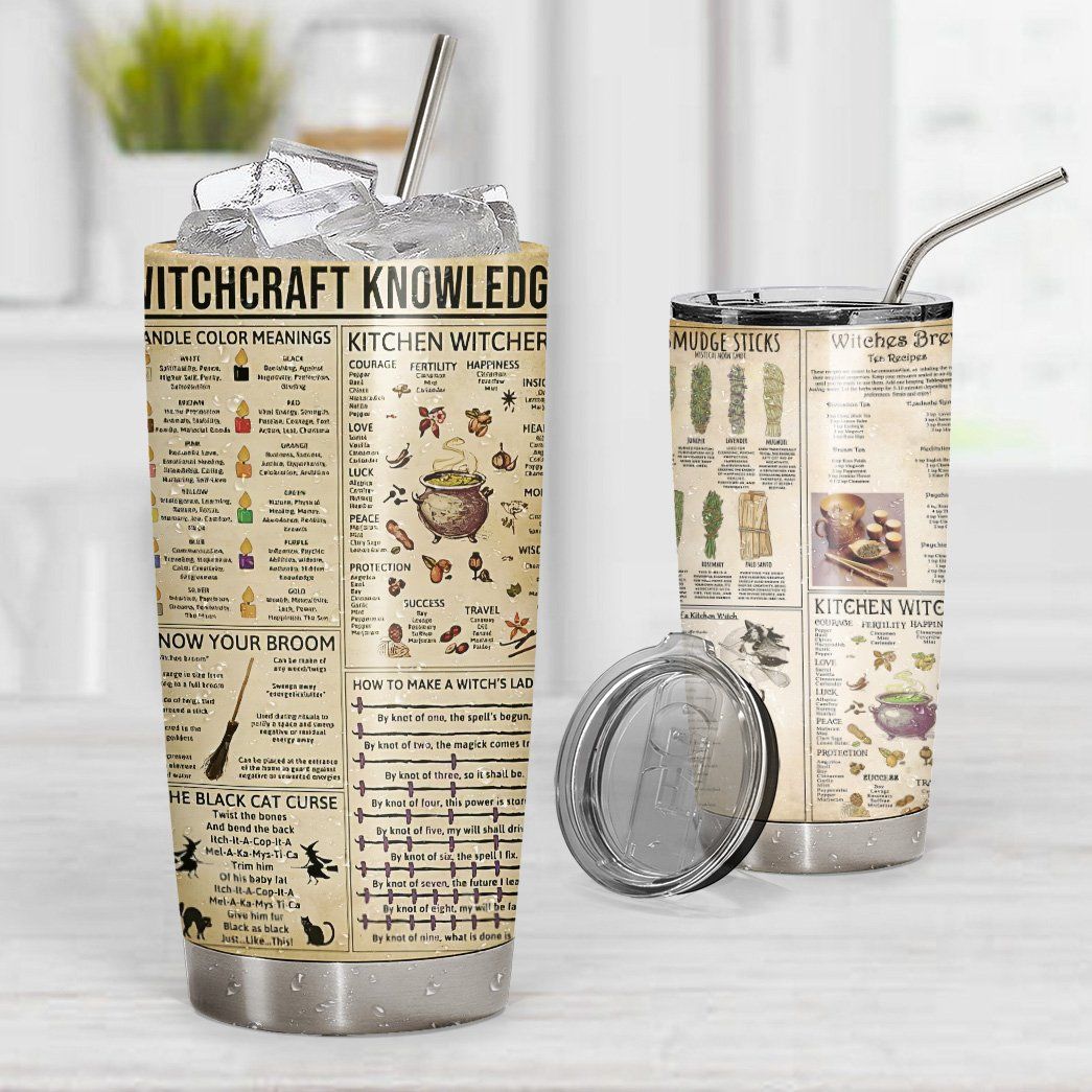 Gearhuman 3D Witchcraft Knowledge Custom Design Vacuum Insulated Tumbler GW01101 Tumbler