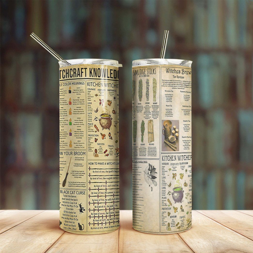 Gearhuman 3D Witchcraft Knowledge Custom Design Vacuum Insulated Tumbler GW01101 Tumbler