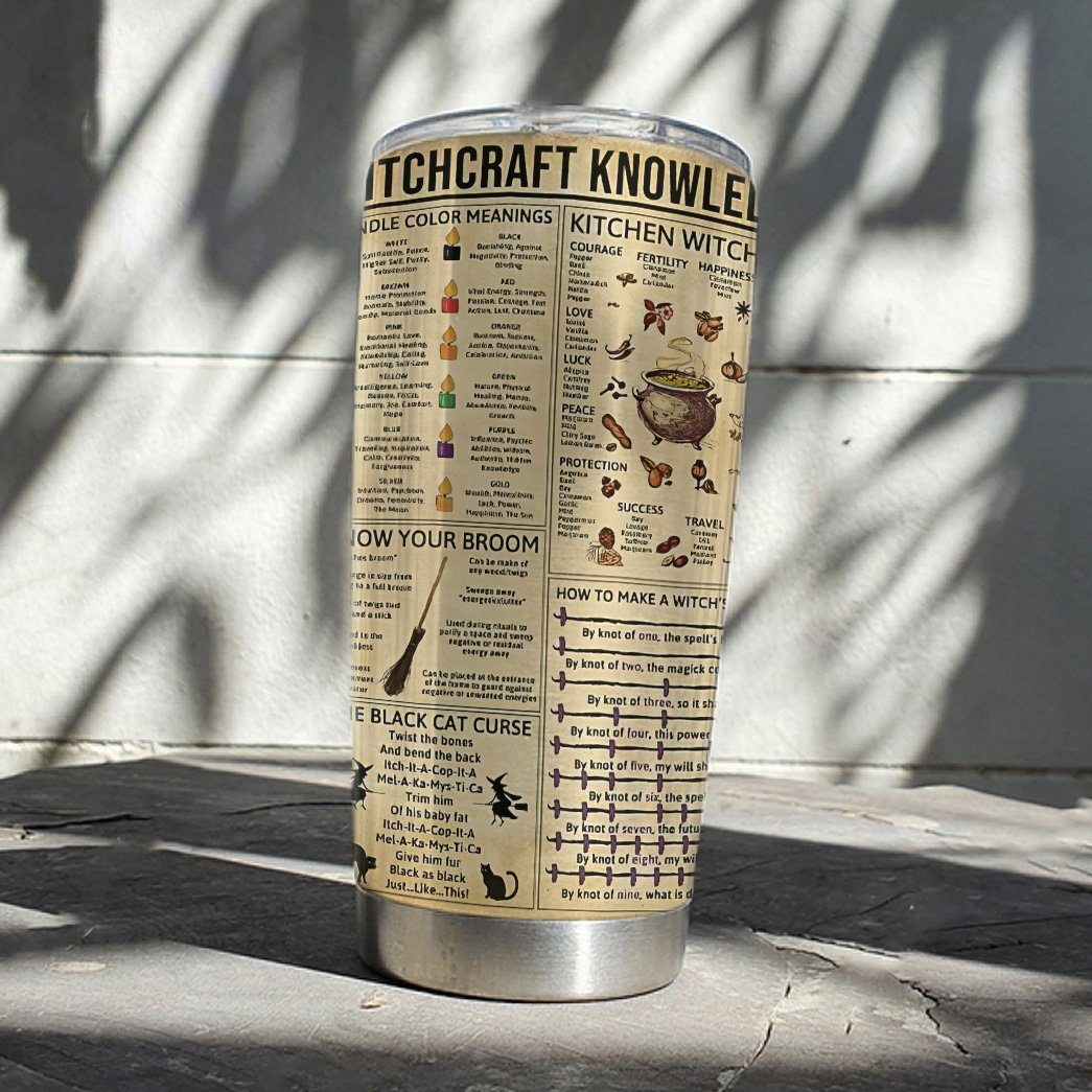 Gearhuman 3D Witchcraft Knowledge Custom Design Vacuum Insulated Tumbler GW01101 Tumbler