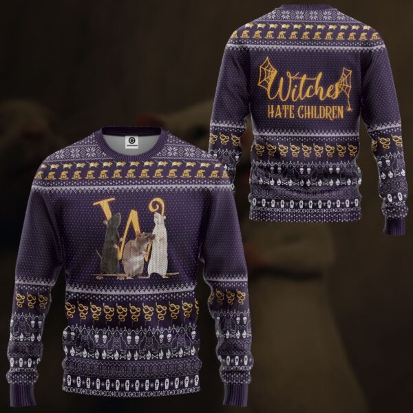 Gearhuman 3D Witches Hate Children The Witches 2020 Ugly Sweater Tshirt Hoodie Apparel CV28104 3D Apparel 