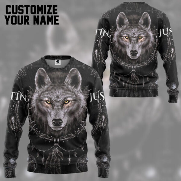Gearhuman 3D Wolf Dreamcatcher Custom Name Tshirt Hoodie Apparel GB100310 3D Apparel